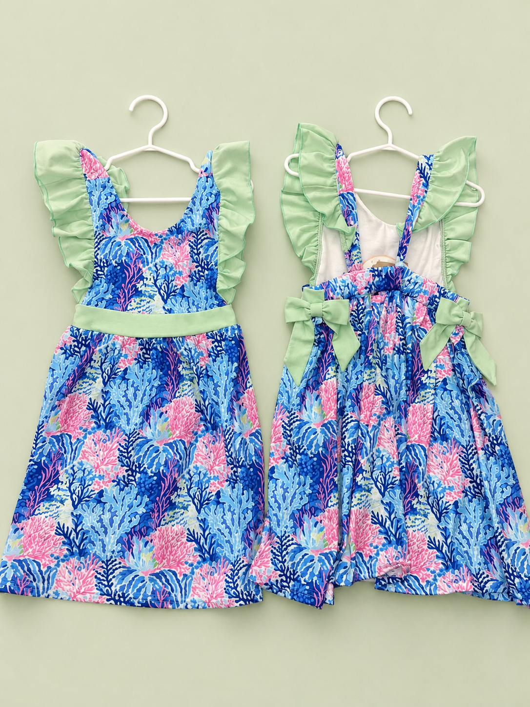 Abby & Evie Coral Reef Bow Back Dress, NWT, 2
