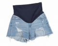 PinkBlush Maternity Maternity Distressed Denim Shorts, Small