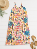 Zenana  Watercolor Tie-Dye Maxi Dress, Small