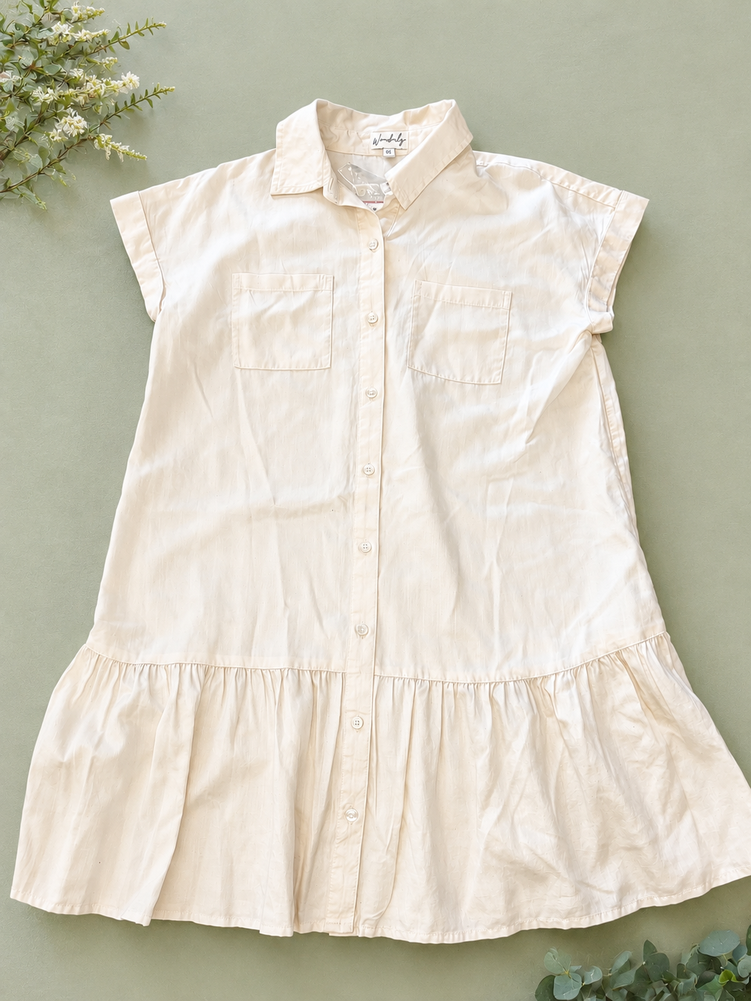 Wonderly Button-Front Tiered Shirt Dress, NWT, Juniors X-Small