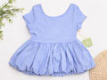 Owillo Girls Blue Bubble Hem Top, NWT, Medi