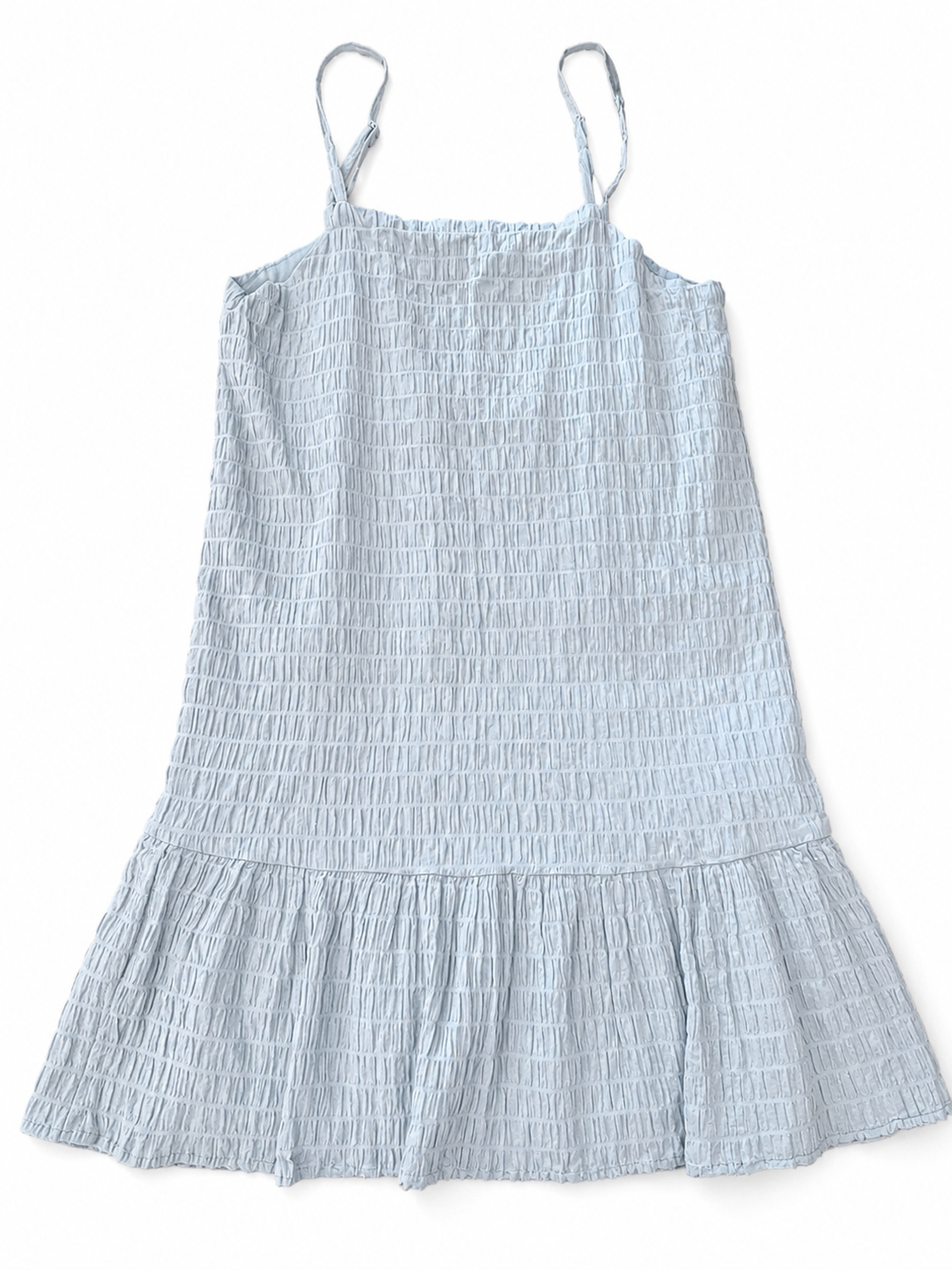 Grade & Gather Light Blue Textured Cami Dress, Juniors Medium