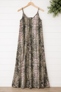 White Birch Snakeskin Print Maxi Dress, Women's Small