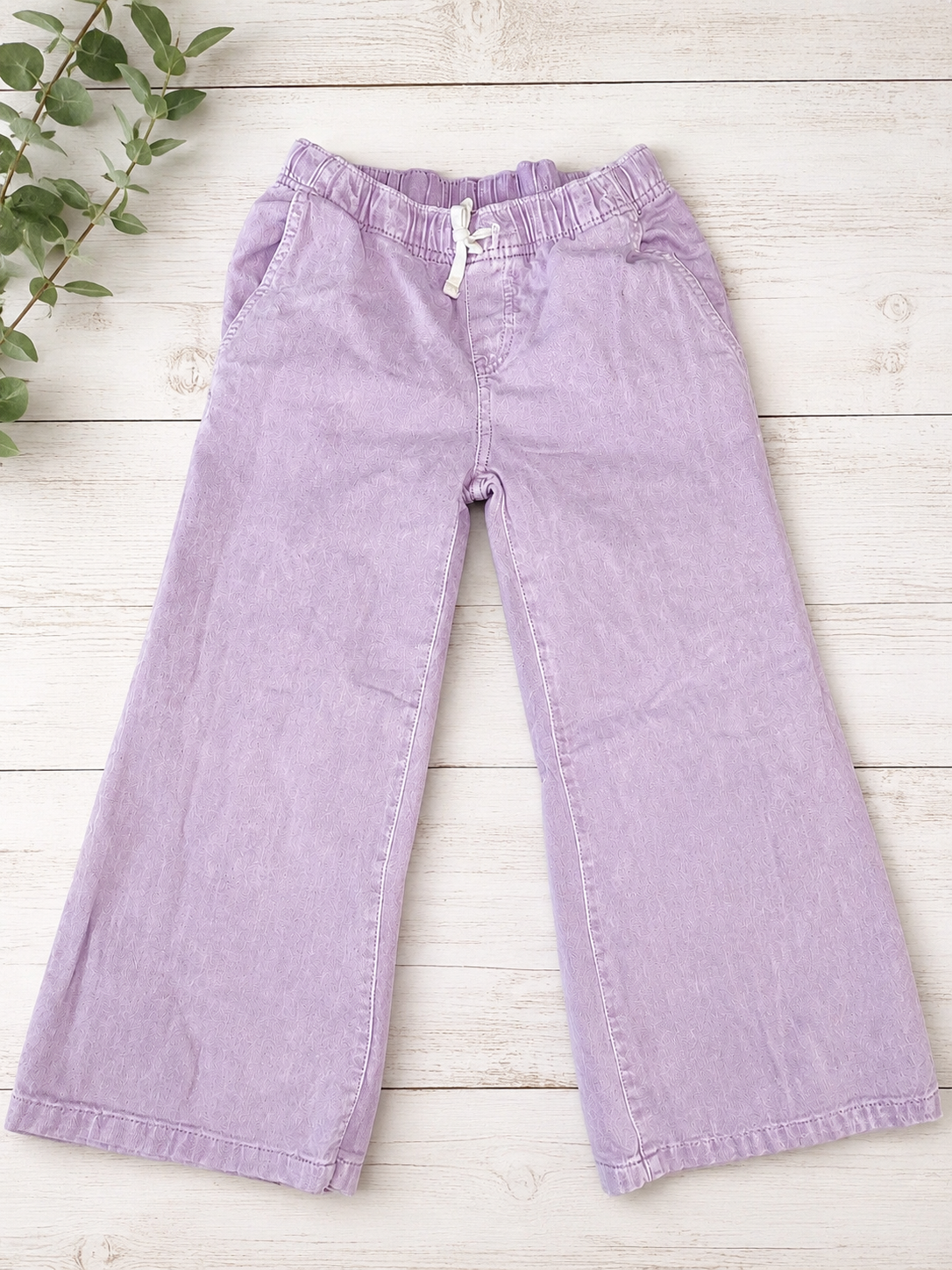 Cat & Jack Lavender Wide Leg Pull-On Pants, Girls 8