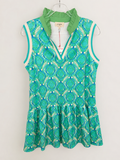 umgee Printed Sleeveless Ruffle Collar Dress NWT, Women's Small