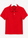 Crown & Ivy Solid Red Classic Polo, Boys Small