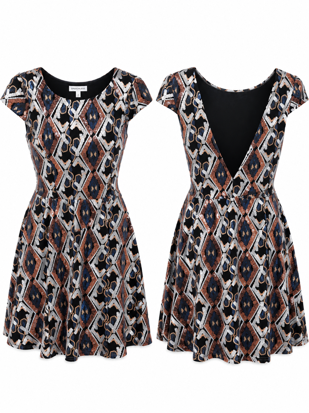 Speechless Fit & Flare Open Back Dress, 3