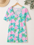 Lilly Pulitzer Floral Print Knit Shift Dress, Women's Medium
