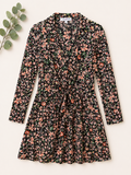Perfectly Priscilla Floral Tie Waist Dress, Women's Small