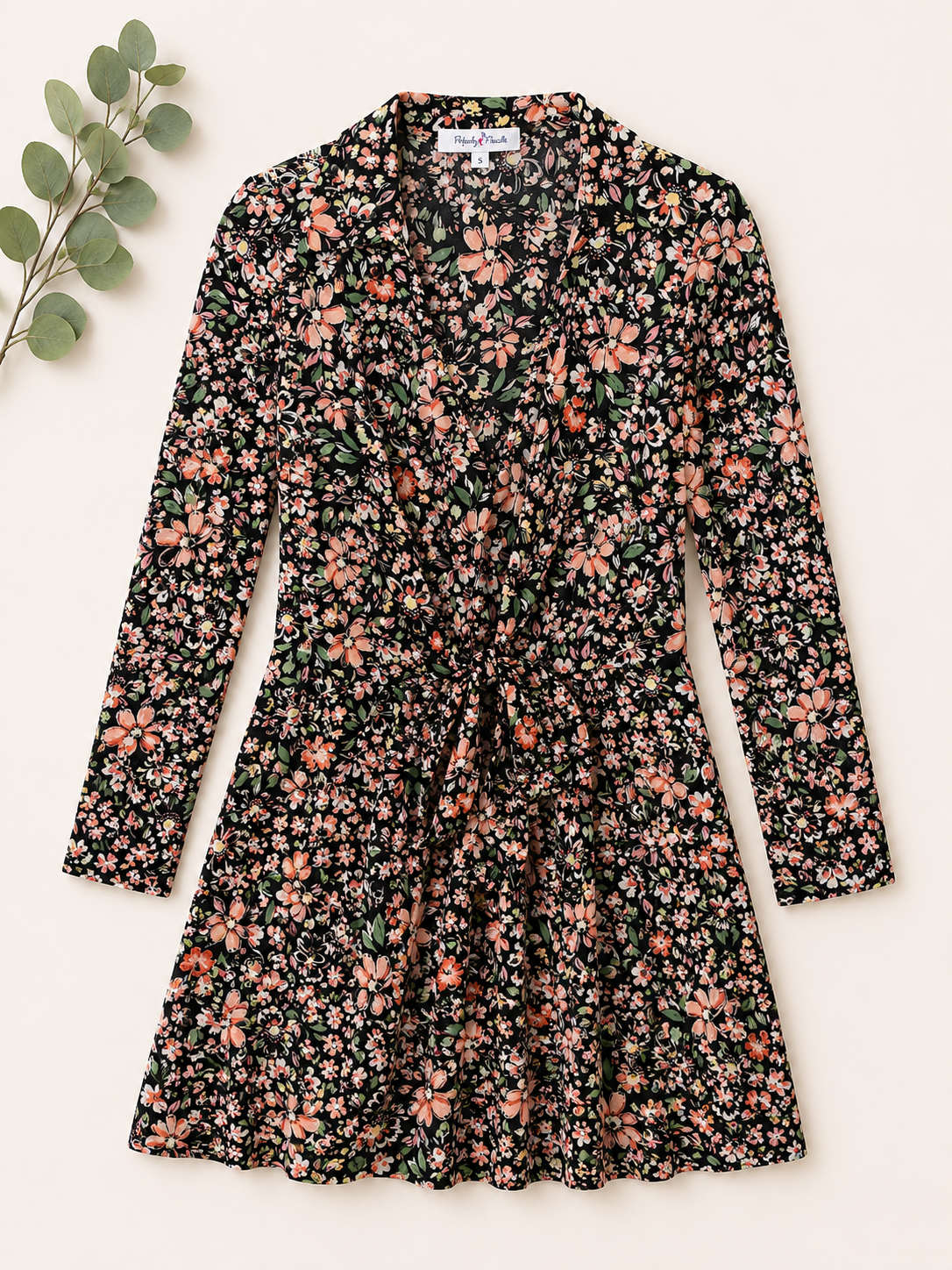 Perfectly Priscilla Floral Tie Waist Dress, Women's Small