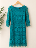 Jessica Howard Teal Floral Lace Sheath Dress, Women's 8