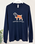 Tultex Tee LG GA Patriotic Dog Graphic Long Sleeve Tee, Medium