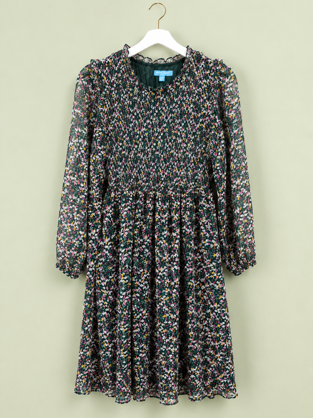 Draper James Women's Floral Smocked Long Sleeve Dress, XX-Large