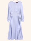 Pashmina Light Blue Pintuck Midi Dress, X-Large