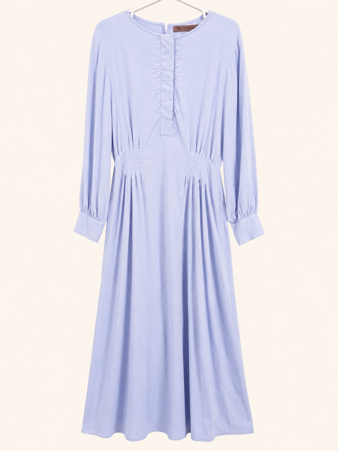 Pashmina Light Blue Pintuck Midi Dress, X-Large