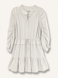 Calvin Klein Pinstripe Ruffle Hem Shirt Dress, X-Large