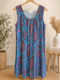J. Crew Paisley Sleeveless Smocked Strap Dress, XX-Large