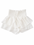 Shein White Smocked Ruffle Skort, Juniors Small
