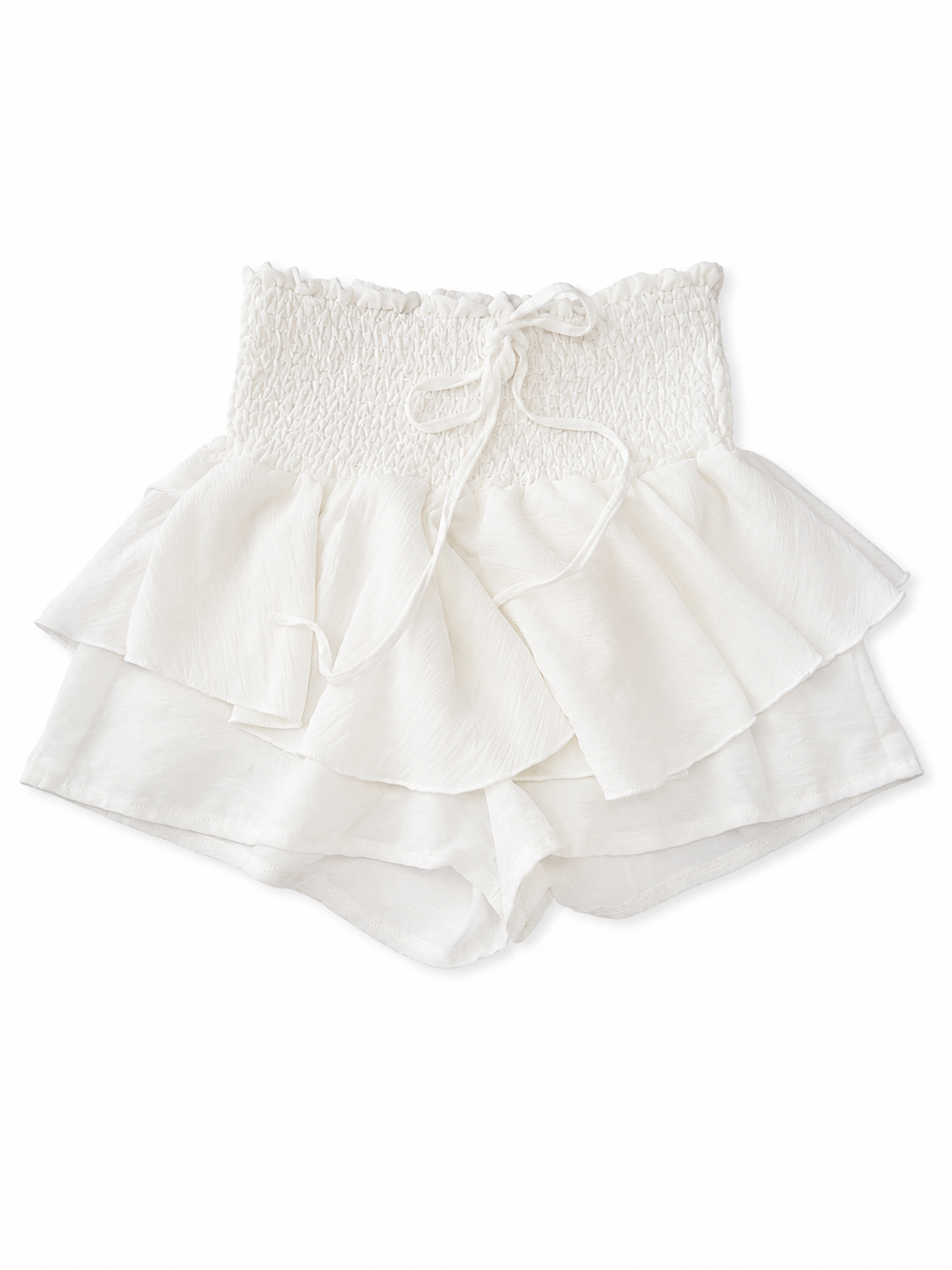 Shein White Smocked Ruffle Skort, Juniors Small