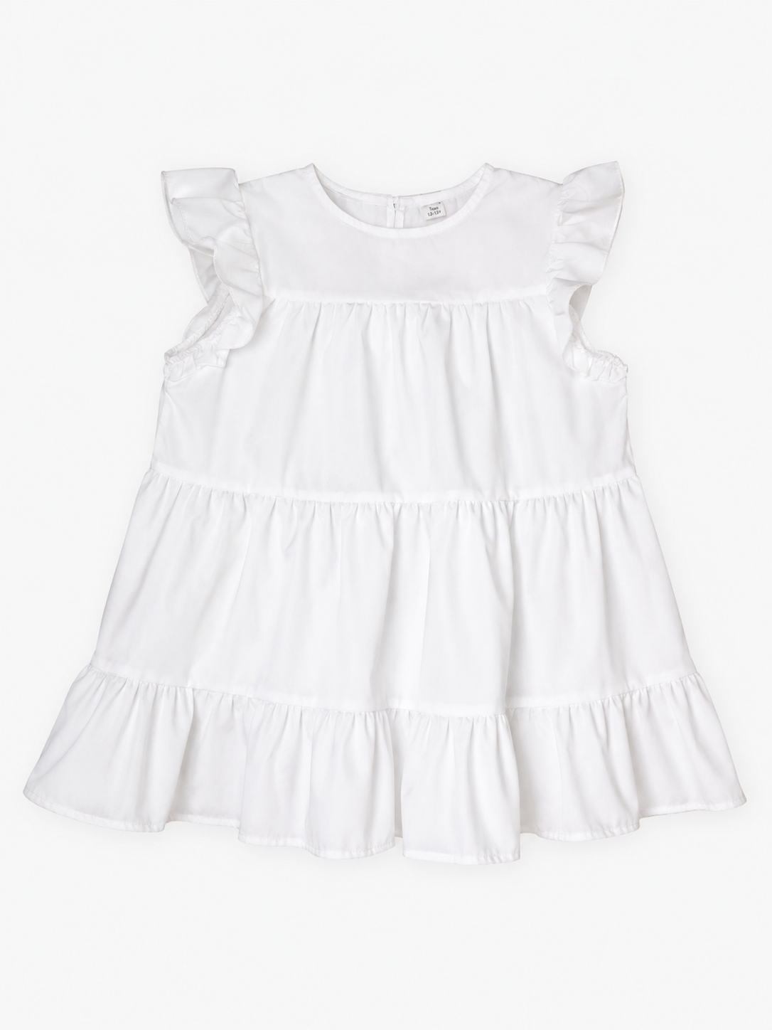 Shein White Tiered Ruffle Top, Girls 12