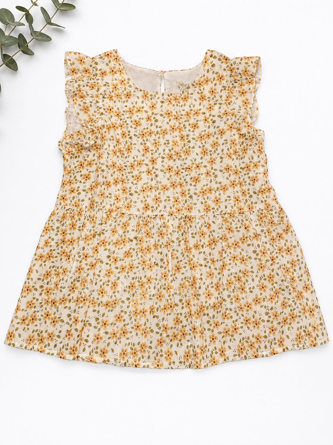 Hayden Girls Floral Ruffle Sleeve Top, Girls Large