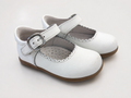 L'Amour White Leather Mary Jane Shoes, Toddler 4