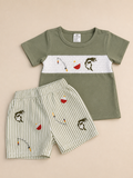 Boutique Fishing Smocked Tee, Shorts Set, 12-18 mo.
