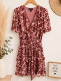 Simply Vera Vera Wang Mauve Floral Ruffle Dress, Women's Small