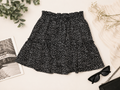 Hudson Gray Black & White Speckled Tiered Mini Skirt, Medium