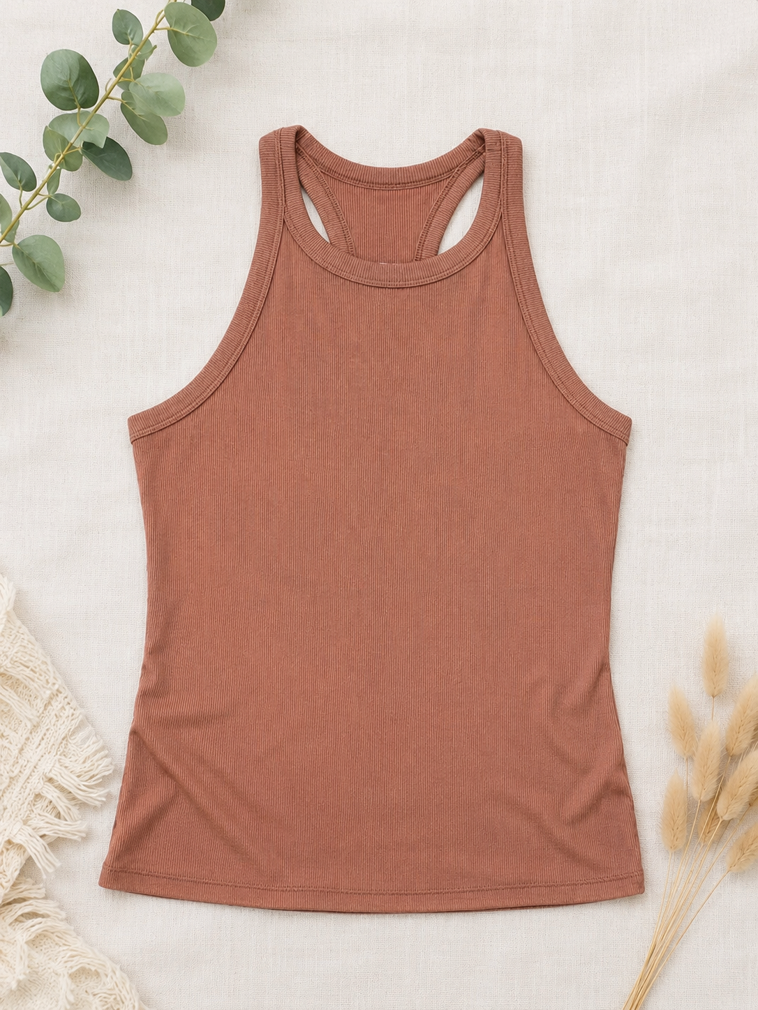 Old Navy Go-Dry Ultralite Ribbed High Neck Active Tank, Mauve, Small