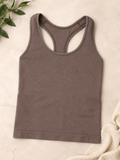 All in Motion Seamless Racerback Active Tank, Mocha Brown, Large