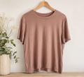 Double Zero Taupe Relaxed Essential Tee, Large
