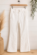 Risen High Rise White Flare Jeans, 5/27