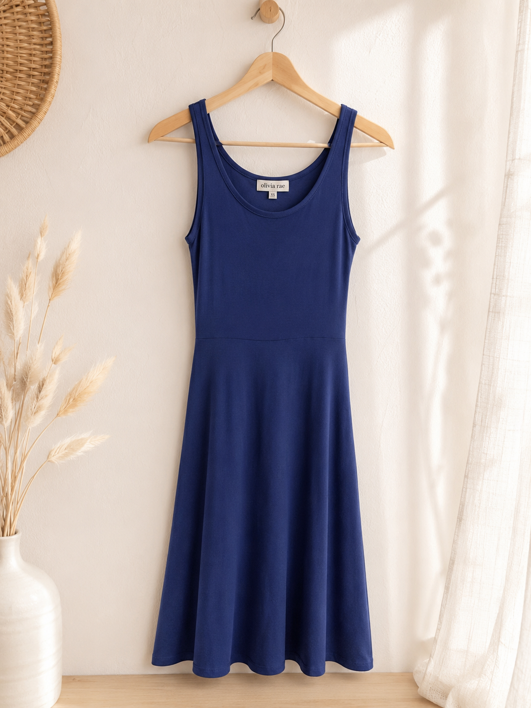 Olivia Rae Navy Sleeveless Fit & Flare Dress, X-Small