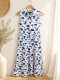 Rachel Zoe Coastal Fish Print Sleeveless Midi Dress NWT, X-Small