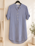 Gap Blue & White Striped Roll Sleeve Dress, Boys 8