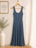 Market & Spruce Slate Blue Sleeveless Maxi Dress, X-Small Petite