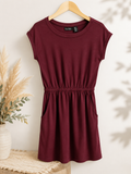 Nicole Miller New York Burgundy Knit Mini Dress, X-Small
