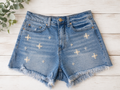 Ban•Jara Pearl Embellished High-Rise Denim Shorts, 0/23