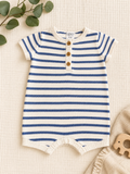 Carter's Blue & White Striped Knit Romper, 3-6 mo.