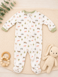 Milkberry Organic Zip Sleeper, Farm Animals, 3-6 mo.