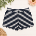 LOFT Navy & White Striped 4" Shorts, Women's 0