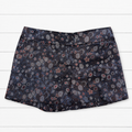 LOFT Navy Blue Floral Jacquard Shorts, Women's 00