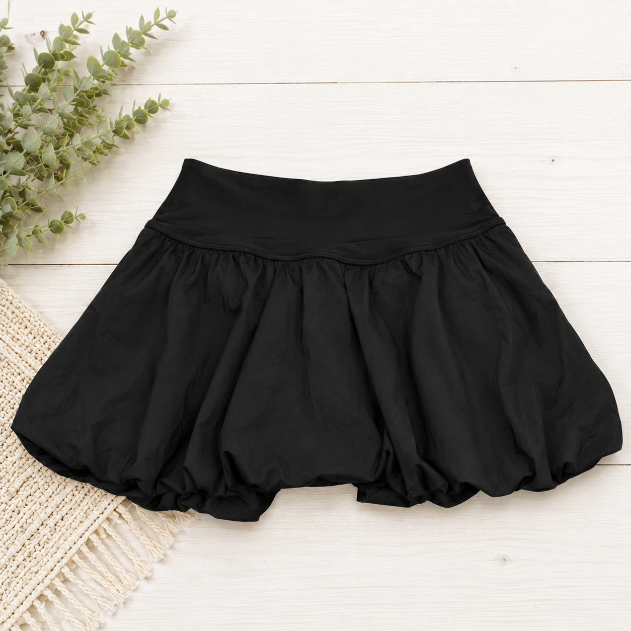 Black Bubble Hem Skort, Small 4/6