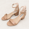 Steve Madden Nude Irenee Ankle Strap Block Heel Sandals, Women's 6