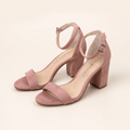 Madden Girl Dusty Mauve Ankle Strap Block Heel Sandals, Women's Large