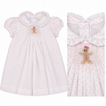 James & Lottie White, Pink Gingerbread Smocked Dress, 24 mo.