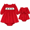 Edgehill Collection Red Smocked Christmas Tree Dress, NWT, 18 mo.