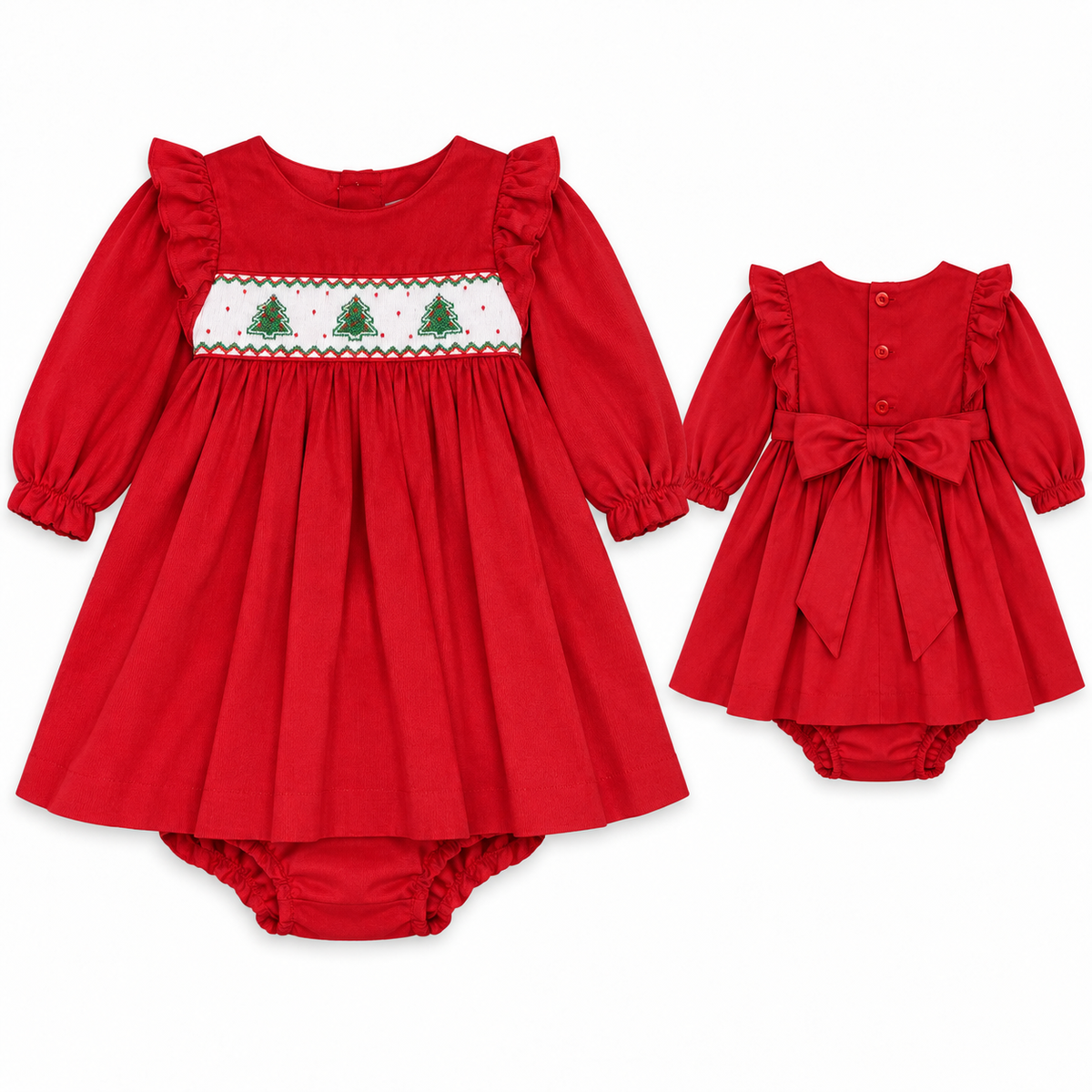 Edgehill Collection Red Smocked Christmas Tree Dress, NWT, 18 mo.