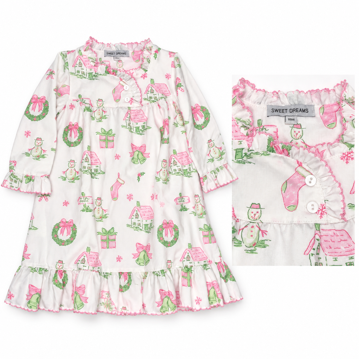Sweet Dreams Sweet Dreams Christmas Nightgown NWT, 18 mo.